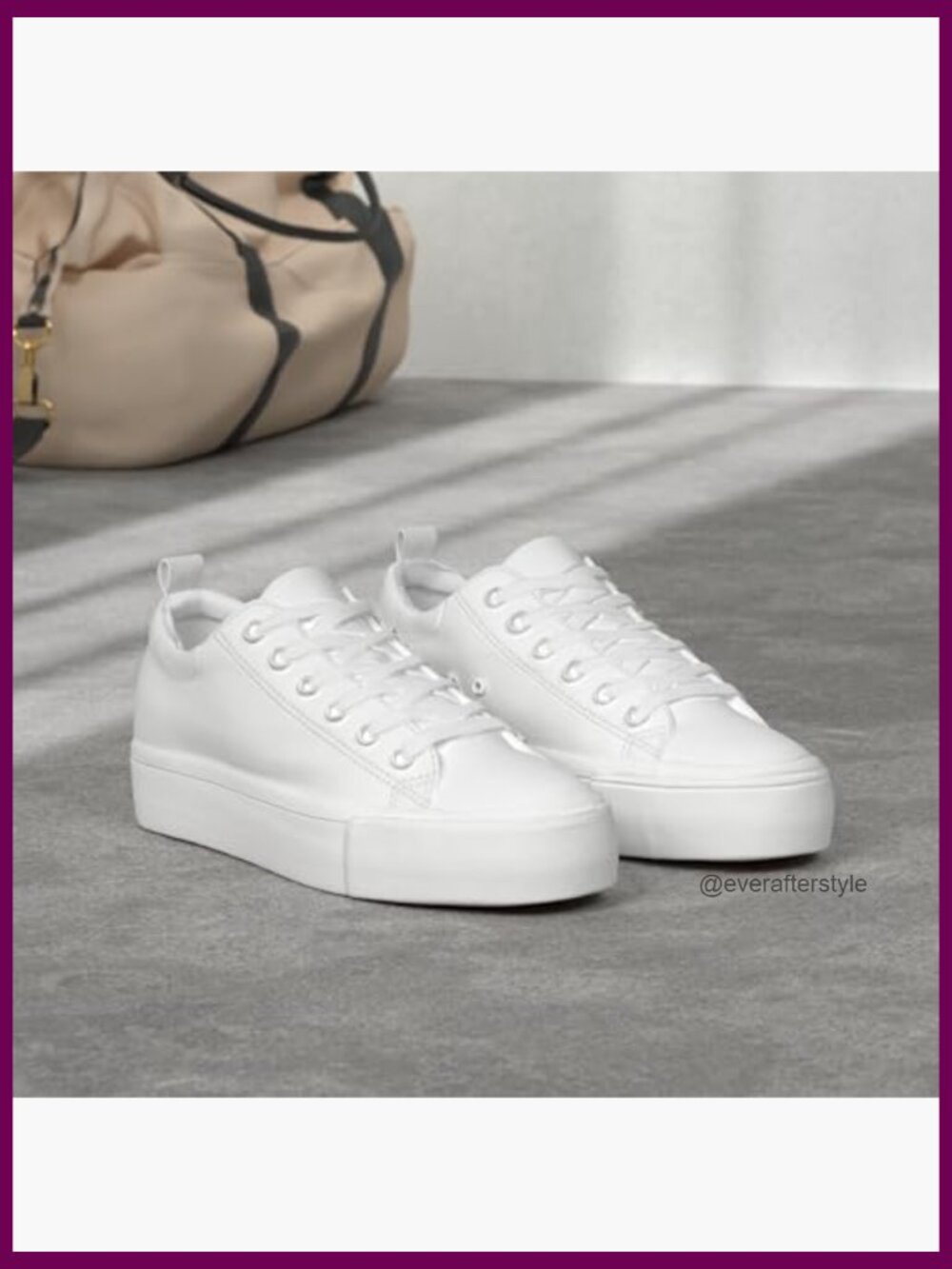 PU Leather Platform Sneakers Lace Up Casual Walking Shoes - Picture 3 of 7